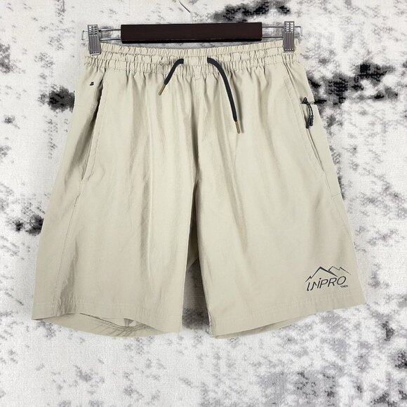 Unipro Shorts Mens Size Small Light Beige Performance Athleisure Gym‎ Training - Picture 1 of 10